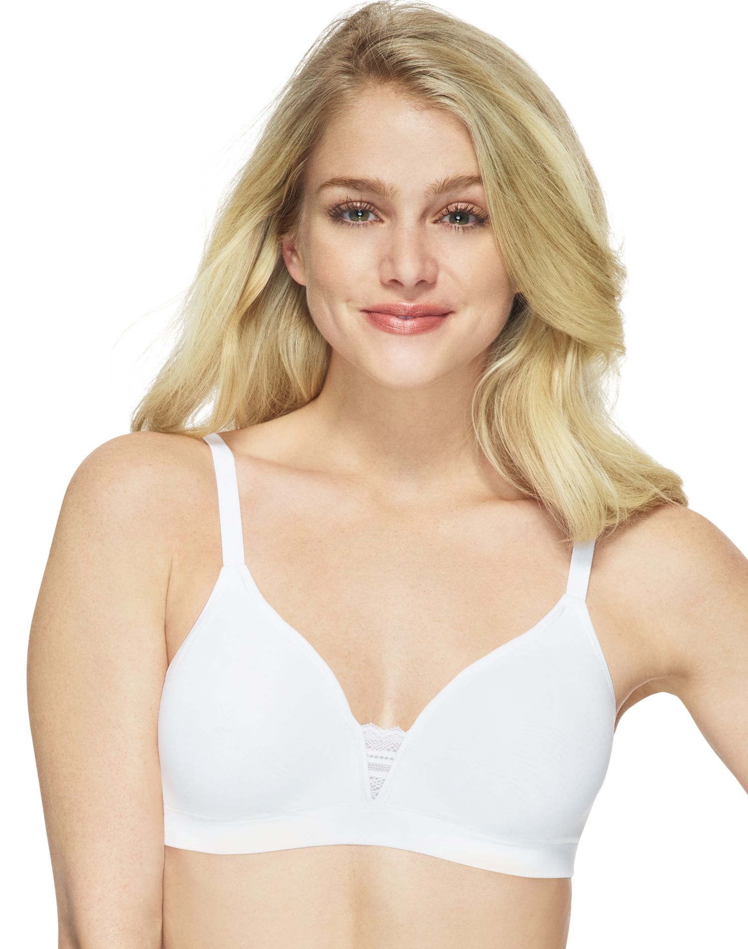Hanes Ultimate Women's Wireless Bra with T-Shirt Softness White 38C